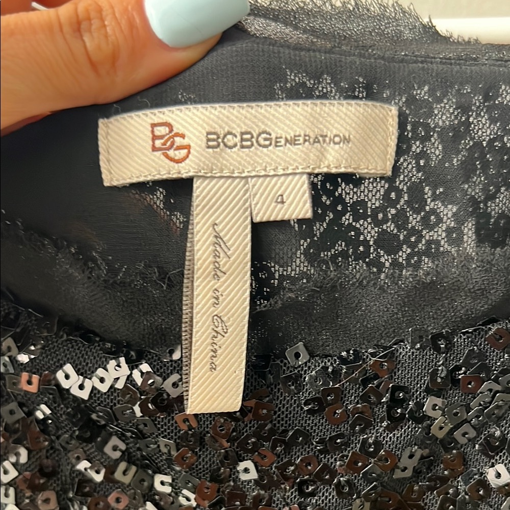 Bcbgeneration Black Sequin Bodycon Mini Dress - image 2